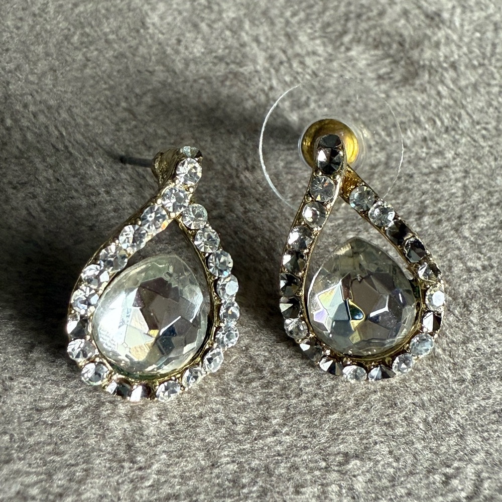 Elegant Gold and Silver Teardrop Earrings